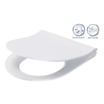 Poda vāks Cersanit CITY OVAL SLIM ar SoftClose+QuickReleas Balts K98-0146