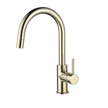 BLUE WATER PLAZA Virtuves jaucējkrāns ar izvelkamu izteku, Zelta