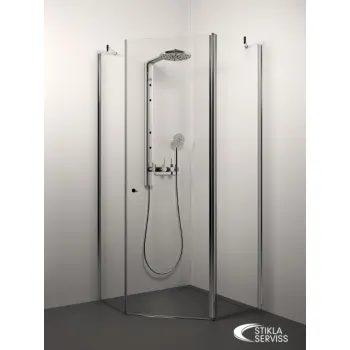 Stikla Serviss Dušas stūris piecstūru SIMONA 90x90cm