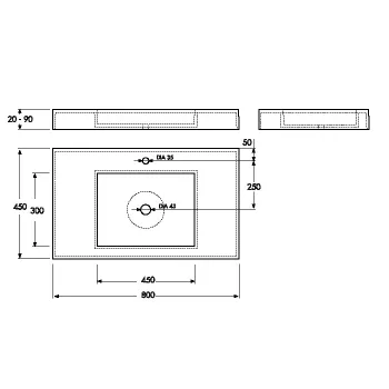 Vispool Akmens masas izlietne F-800 80x45 cm, balta EXP