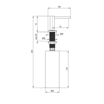 Šķidro ziepju dozators Deante, Matēts tērauds ZZZ_F0DD Šķidro ziepju dozators Deante, Matēts tērauds ZZZ_F0DD