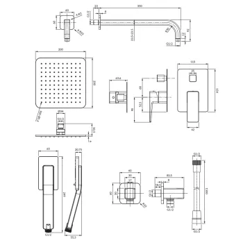 Dušas sistēma Omnires PARMA SYSPM10GR