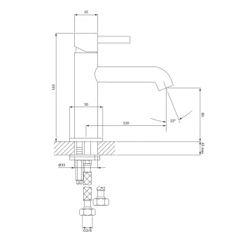 Vannas istabas izlietnes masītājs OMNIRES Y Y1210NBL
