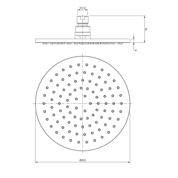 Omnires SLIMLINE DUŠAS GALVA MELNA WG120BL