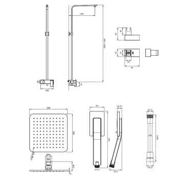 Dušas sistēma Omnires PARMA PM7444BL