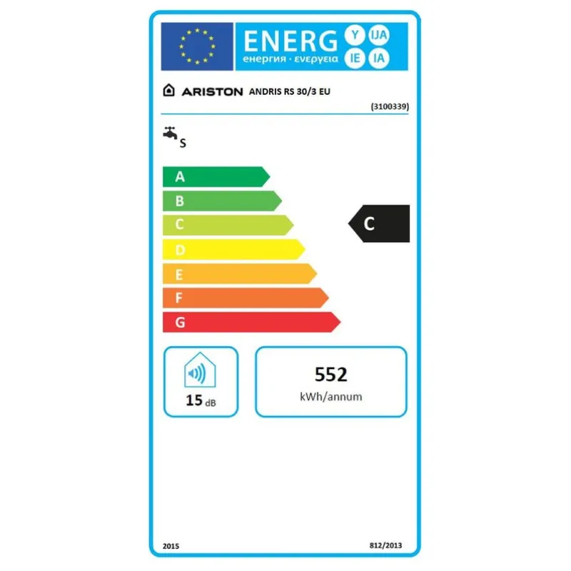 Elektriskais Ūdens Sildītājs (Boilers) ARISTON ANDRIS RS 30/3 EU virs izlietnes 30L (3100339)
