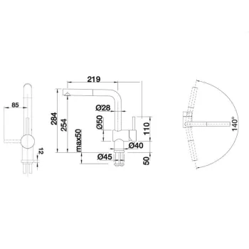 Virtuves maisītājs BLANCO LINUS-S-F Melns Matt 527523