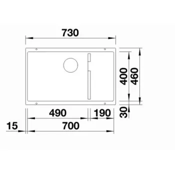 Virtuves Izlietne BLANCO SUBLINE 700-U Level SILG PDUR Tartufo M.ZUB InFino O.AF SILGRANIT™, PuraDur™, Tartufo 523459