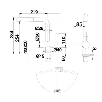 Virtuves maisītājs BLANCO LINUS-S PVD Tērauda krāsa 526242