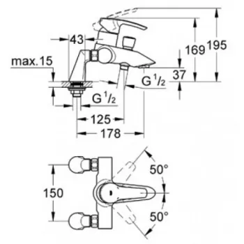 Vannas / Dušas maisītājs Grohe Eurosmart 33303001, hroms