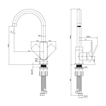 Virtuves maisītājs Kielle Vega Hromēts 10518100