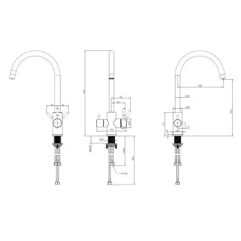 Virtuves maisītājs Kielle Wimeo filtrētam ūdenim Melns Matēts 10525F04