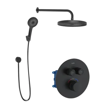 Dušas sistēma Kielle Oudee iebūvējams ar termostatu, Melna 20602SPT24
