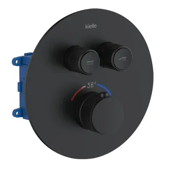 Dušas sistēma Kielle Oudee iebūvējams ar termostatu, Melna 20602SPT24