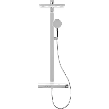 Dušas sistēma Kielle Vega ar termostatu, 3 strūklas Hromēts/Balts 20618010