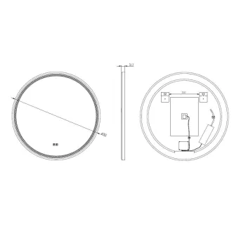 Vannas istabas spogulis Kielle Idolio ar LED apgaismojumu un apsildi, D80cm 50324003