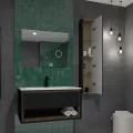 Vannas istabas spogulis Kielle Idolio ar LED apgaismojumu un apsildi 60x80cm +kosmētikas spogulis  50324011