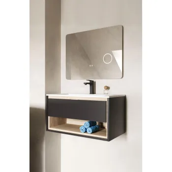 Vannas istabas spogulis Kielle Idolio ar LED apgaismojumu un apsildi 60x80cm +kosmētikas spogulis  50324021