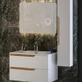Vannas istabas spogulis Kielle Idolio ar LED apgaismojumu un apsildi 60x80cm +kosmētikas spogulis  50324021