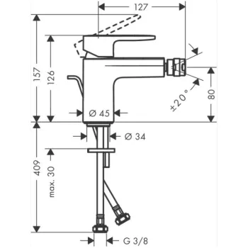 Bide maisītājs Hansgrohe Vernis Blend Melns matēts 71210670