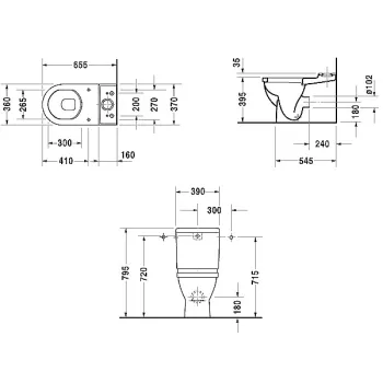 Tualetes pods Duravit Starck3 WC kompakts ar SoftClose funkciju 655x360mm Tualetes pods Duravit Starck3 WC kompakts ar SoftClose funkciju 655x360mm