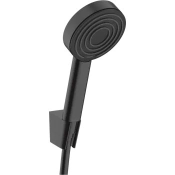Dušas komplekts Hansgrohe Pulsify 105 1jet, ar turētāju un dušas vadu 1250mm, matēts melns