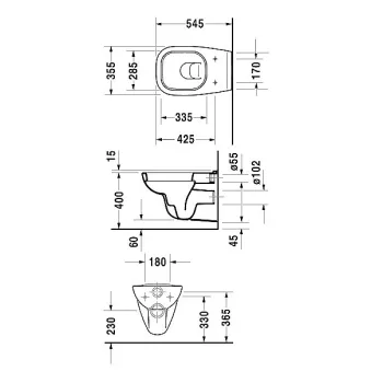Pieakaramais Tualetes pods Duravit D-Code WC 545mm Pieakaramais Tualetes pods Duravit D-Code WC 545mm