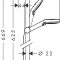 Dušas komplekts Hansgrohe Crometta Vario, 0.65m stienis