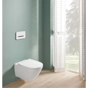 Piekaramais tualetes pods Villeroy&Boch Universo TwistFlush, balts, ar vāku