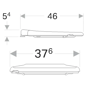 Poda vāks Geberit Selnova, cietais WC vāks NT eņģes, uzstādīšana no apakšas