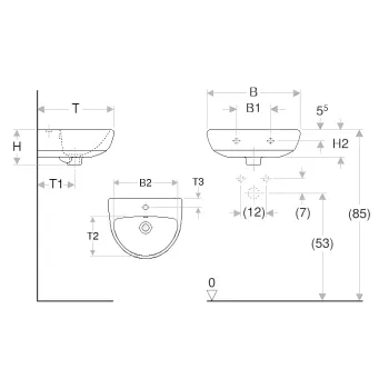 Vannas istabas izlietne Geberit Selnova izlietne 45x37cm Vannas istabas izlietne Geberit Selnova izlietne 45x37cm