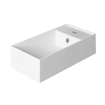 Vannas istabas izlietne Simas Agile  50x27cm, kvadrātformas, pie sienas, maisītājs labajā pusē, balta