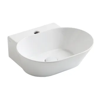 Vannas istabas izlietne Simas Wave  48x43cm, ovāla, pie sienas/uz virsmas, balta