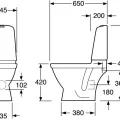Tualetes Pods Gustavsberg Nautic 1510, Hygienic Flush mala, vāks ar Soft Close/Quick Release, Ceramicplus, balts