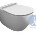 Piekaramais tualetes pods Simas Vignoni Rimless sienas WC poda komplekts, balts