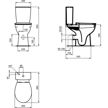 Tualetes pods Ideal Standard, (bez tvertnes) cilvēkiem ar īpašām vajadzībām, bez vāka Tualetes pods Ideal Standard, (bez tvertnes) cilvēkiem ar īpašām vajadzībām, bez vāka