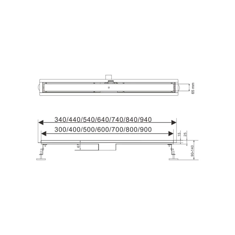 Dušas traps (Kanāls) Vento Napoli 800x70x70, 7210