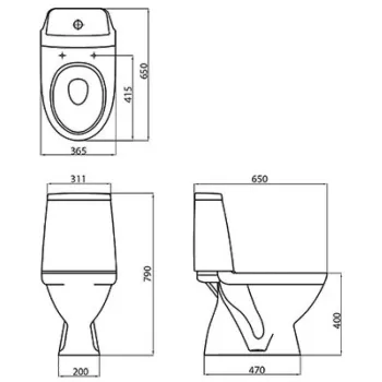 Tualetes pods KOLO MODO, horizontāls izvads Soft Close Duroplast click to clean vāks, L39000000
