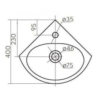 Vannas Istabas Izlietne stūra KOLO RUNA 35x45,