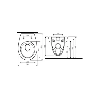 Tualetes pods Kolo Idol stiprināms pie sienas