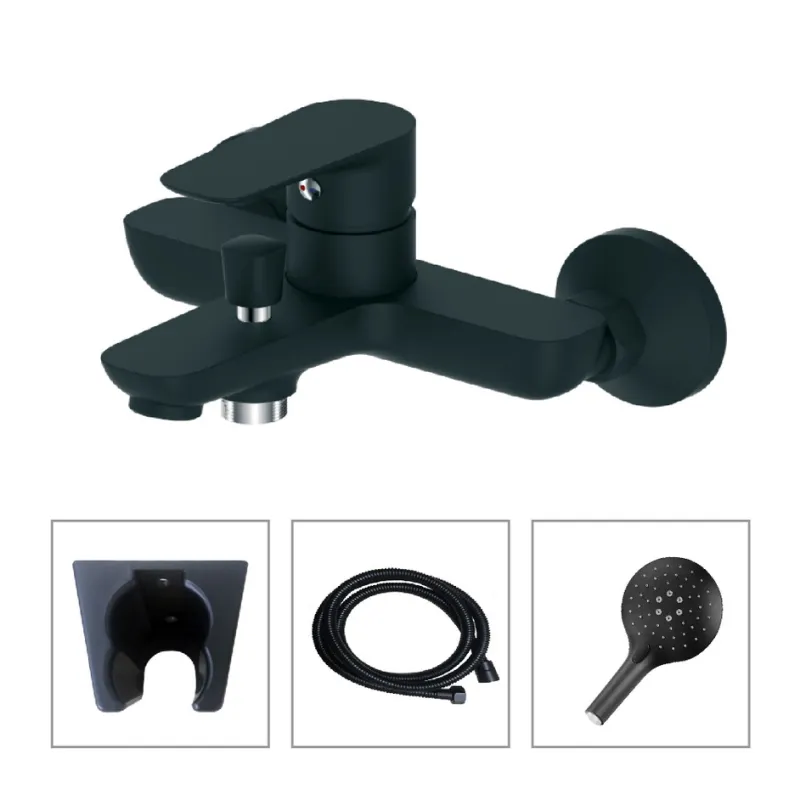 Ūdens Maisītājs vannai/dušai Vento Palermo Black, PA7703B ar aksesuariem