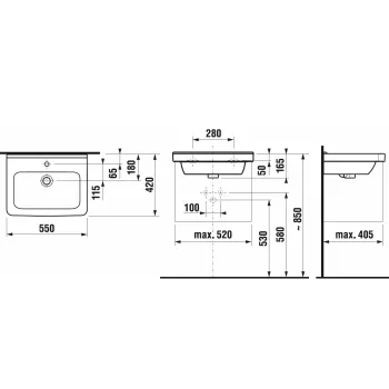JIKA CUBITO  Izlietne 55x42 cm, bez logo, H8104220001241