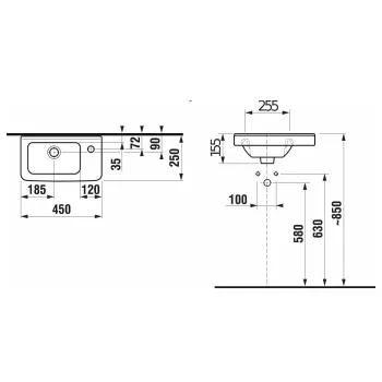 JIKA CUBITO  Izlietne 45x25 cm, H8114230001051