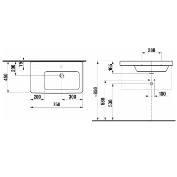 JIKA CUBITO  Izlietne 75x45 cm, H8124210001041