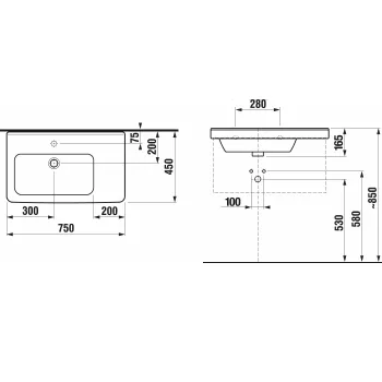 JIKA CUBITO  Izlietne 75x45 cm, H8124220001041