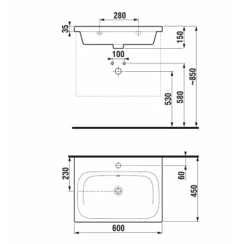 JIKA MIO-N  Izlietne 60x45 cm, H8127130001041