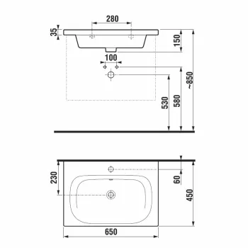 JIKA MIO-N  Izlietne 65x45 cm, H8127140001041