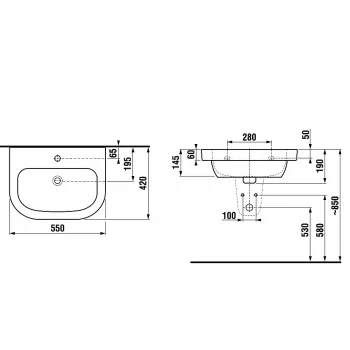 JIKA DEEP  Izlietne 55x42 cm, H8126120001041