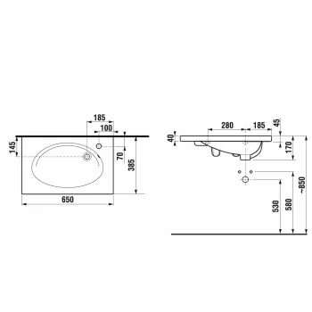 JIKA TIGO  Izlietne 65x38.5 cm, H8122160001061