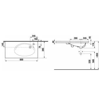 JIKA TIGO  Izlietne 80x38.5 cm, H8122180001061